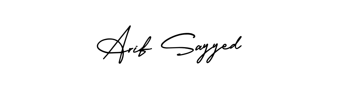 Use a signature maker to create a handwritten signature online. With this signature software, you can design (AmerikaSignatureDemo-Regular) your own signature for name Arif Sayyed. Arif Sayyed signature style 3 images and pictures png