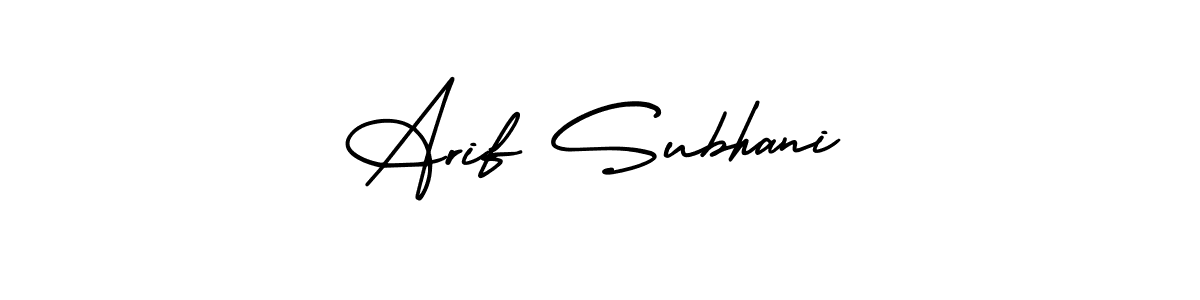 How to Draw Arif Subhani signature style? AmerikaSignatureDemo-Regular is a latest design signature styles for name Arif Subhani. Arif Subhani signature style 3 images and pictures png