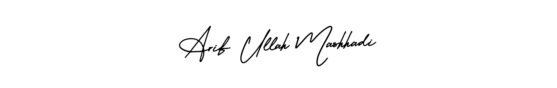 Create a beautiful signature design for name Arif Ullah Mashhadi. With this signature (AmerikaSignatureDemo-Regular) fonts, you can make a handwritten signature for free. Arif Ullah Mashhadi signature style 3 images and pictures png