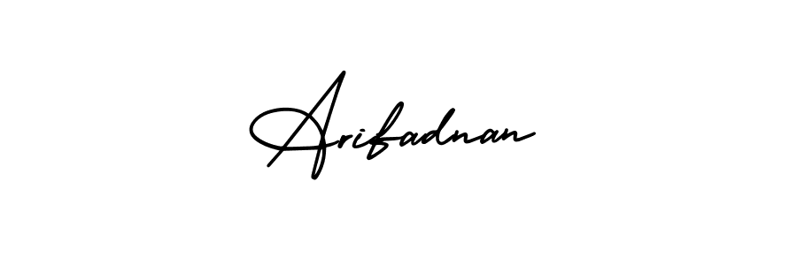 Design your own signature with our free online signature maker. With this signature software, you can create a handwritten (AmerikaSignatureDemo-Regular) signature for name Arifadnan. Arifadnan signature style 3 images and pictures png