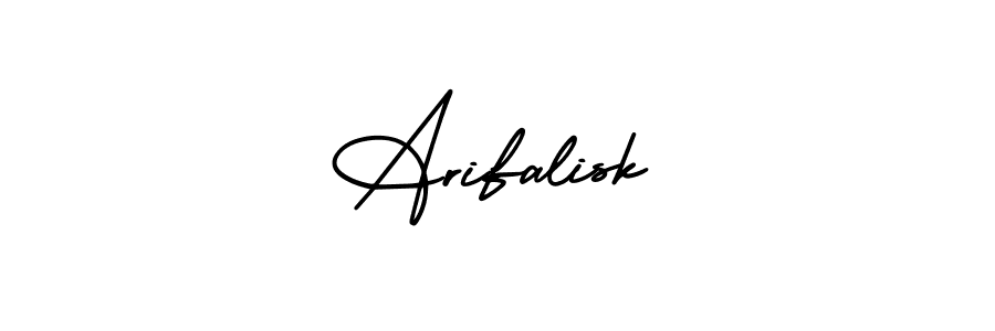 The best way (AmerikaSignatureDemo-Regular) to make a short signature is to pick only two or three words in your name. The name Arifalisk include a total of six letters. For converting this name. Arifalisk signature style 3 images and pictures png