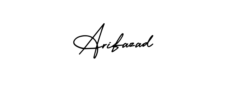 You should practise on your own different ways (AmerikaSignatureDemo-Regular) to write your name (Arifazad) in signature. don't let someone else do it for you. Arifazad signature style 3 images and pictures png