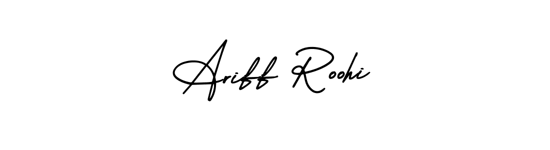 Create a beautiful signature design for name Ariff Roohi. With this signature (AmerikaSignatureDemo-Regular) fonts, you can make a handwritten signature for free. Ariff Roohi signature style 3 images and pictures png