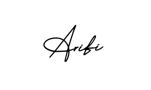You should practise on your own different ways (AmerikaSignatureDemo-Regular) to write your name (Arifi) in signature. don't let someone else do it for you. Arifi signature style 3 images and pictures png