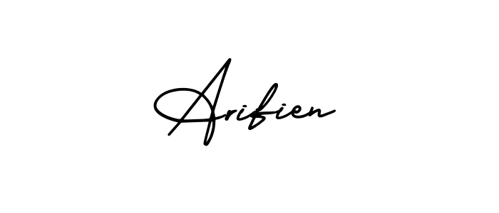 Make a beautiful signature design for name Arifien. With this signature (AmerikaSignatureDemo-Regular) style, you can create a handwritten signature for free. Arifien signature style 3 images and pictures png