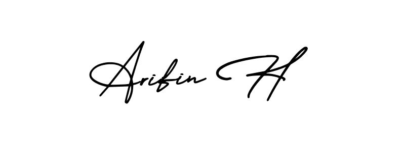 Make a beautiful signature design for name Arifin H. With this signature (AmerikaSignatureDemo-Regular) style, you can create a handwritten signature for free. Arifin H signature style 3 images and pictures png
