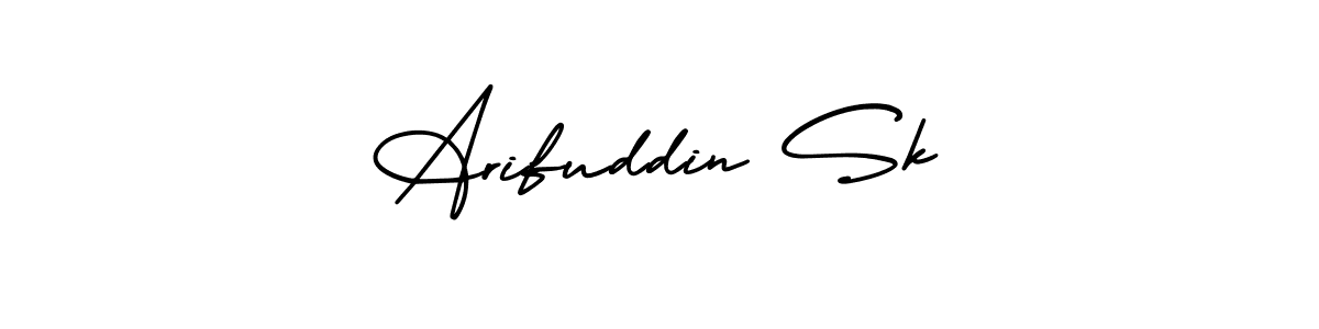 The best way (AmerikaSignatureDemo-Regular) to make a short signature is to pick only two or three words in your name. The name Arifuddin Sk include a total of six letters. For converting this name. Arifuddin Sk signature style 3 images and pictures png