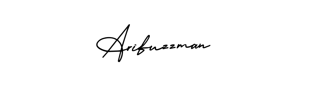 How to make Arifuzzman name signature. Use AmerikaSignatureDemo-Regular style for creating short signs online. This is the latest handwritten sign. Arifuzzman signature style 3 images and pictures png