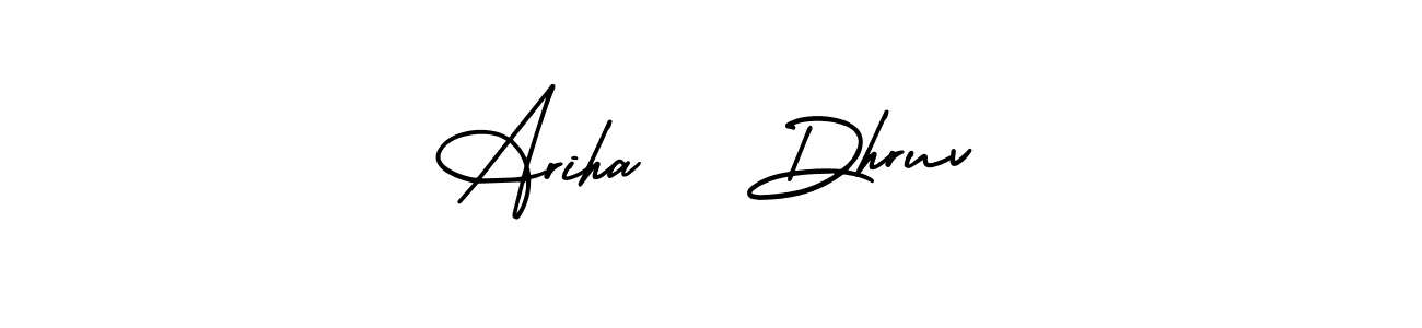 Similarly AmerikaSignatureDemo-Regular is the best handwritten signature design. Signature creator online .You can use it as an online autograph creator for name Ariha   Dhruv. Ariha   Dhruv signature style 3 images and pictures png