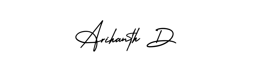 This is the best signature style for the Arihanth D name. Also you like these signature font (AmerikaSignatureDemo-Regular). Mix name signature. Arihanth D signature style 3 images and pictures png