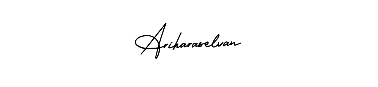 It looks lik you need a new signature style for name Ariharaselvan. Design unique handwritten (AmerikaSignatureDemo-Regular) signature with our free signature maker in just a few clicks. Ariharaselvan signature style 3 images and pictures png