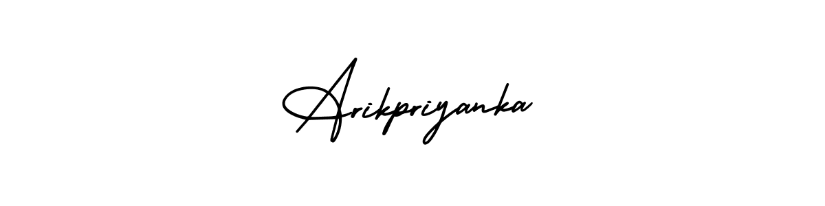 Make a beautiful signature design for name Arikpriyanka. With this signature (AmerikaSignatureDemo-Regular) style, you can create a handwritten signature for free. Arikpriyanka signature style 3 images and pictures png