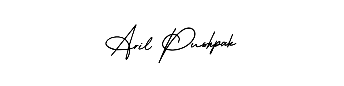 How to make Aril Pushpak signature? AmerikaSignatureDemo-Regular is a professional autograph style. Create handwritten signature for Aril Pushpak name. Aril Pushpak signature style 3 images and pictures png