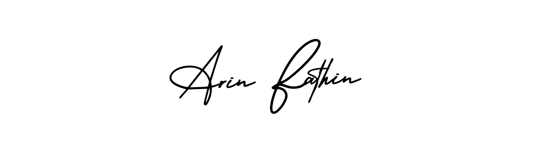 Use a signature maker to create a handwritten signature online. With this signature software, you can design (AmerikaSignatureDemo-Regular) your own signature for name Arin Fathin. Arin Fathin signature style 3 images and pictures png