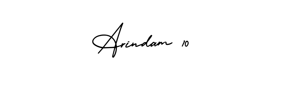 The best way (AmerikaSignatureDemo-Regular) to make a short signature is to pick only two or three words in your name. The name Arindam 10 include a total of six letters. For converting this name. Arindam 10 signature style 3 images and pictures png