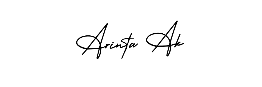 Use a signature maker to create a handwritten signature online. With this signature software, you can design (AmerikaSignatureDemo-Regular) your own signature for name Arinta Ak. Arinta Ak signature style 3 images and pictures png