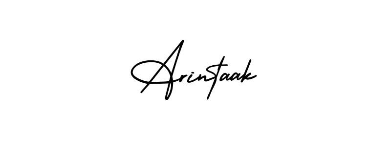 The best way (AmerikaSignatureDemo-Regular) to make a short signature is to pick only two or three words in your name. The name Arintaak include a total of six letters. For converting this name. Arintaak signature style 3 images and pictures png