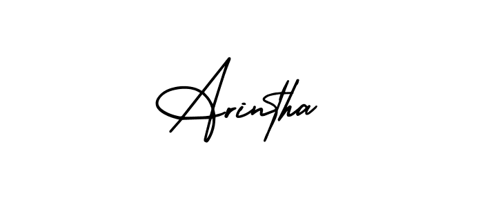 How to make Arintha signature? AmerikaSignatureDemo-Regular is a professional autograph style. Create handwritten signature for Arintha name. Arintha signature style 3 images and pictures png