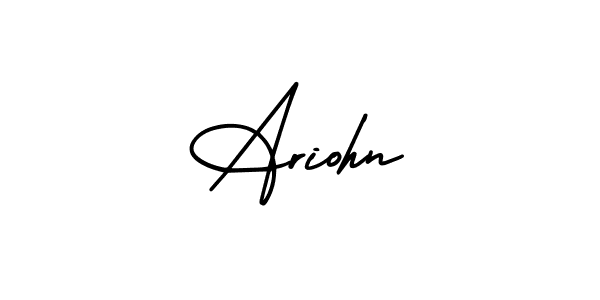 You should practise on your own different ways (AmerikaSignatureDemo-Regular) to write your name (Ariohn) in signature. don't let someone else do it for you. Ariohn signature style 3 images and pictures png