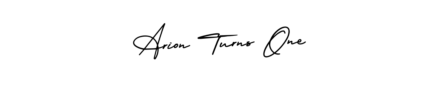 This is the best signature style for the Arion Turns One name. Also you like these signature font (AmerikaSignatureDemo-Regular). Mix name signature. Arion Turns One signature style 3 images and pictures png