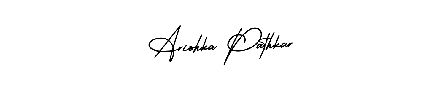 Use a signature maker to create a handwritten signature online. With this signature software, you can design (AmerikaSignatureDemo-Regular) your own signature for name Arishka Pathkar. Arishka Pathkar signature style 3 images and pictures png