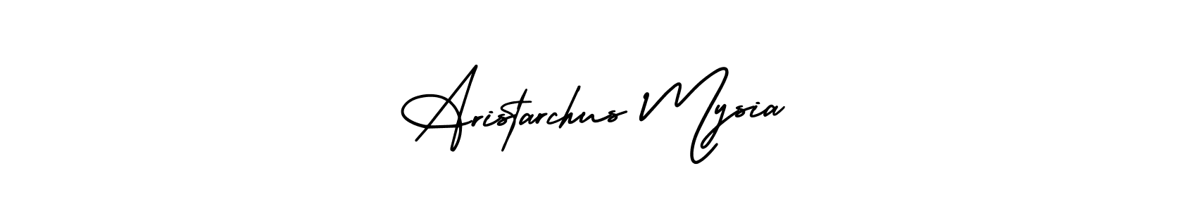 How to make Aristarchus Mysia name signature. Use AmerikaSignatureDemo-Regular style for creating short signs online. This is the latest handwritten sign. Aristarchus Mysia signature style 3 images and pictures png