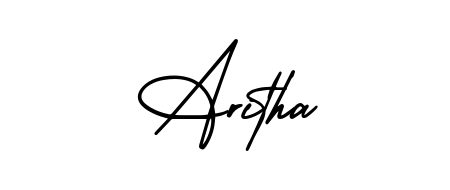 Stand out with a creative autograph for Aritha. The AmerikaSignatureDemo-Regular styling blends modern aesthetics with classic signature flourishes. Aritha signature style 3 images and pictures png