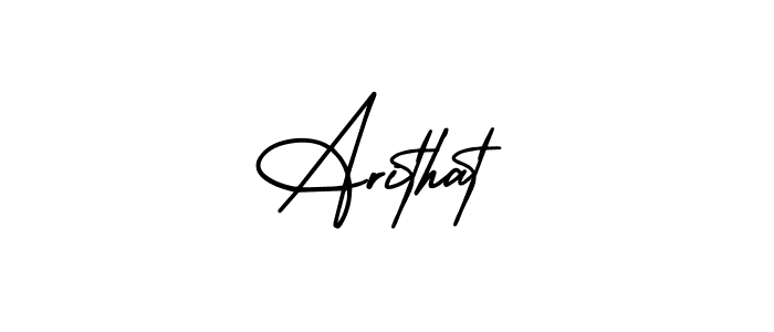 You should practise on your own different ways (AmerikaSignatureDemo-Regular) to write your name (Arithat) in signature. don't let someone else do it for you. Arithat signature style 3 images and pictures png