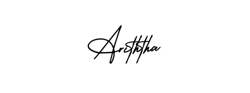 Ariththa stylish signature style. Best Handwritten Sign (AmerikaSignatureDemo-Regular) for my name. Handwritten Signature Collection Ideas for my name Ariththa. Ariththa signature style 3 images and pictures png