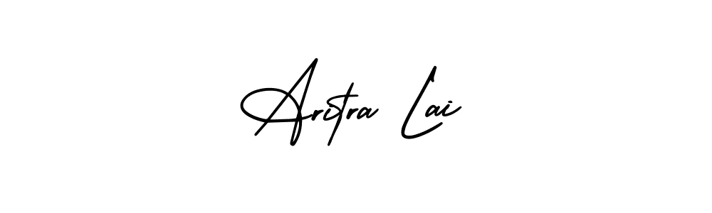 You should practise on your own different ways (AmerikaSignatureDemo-Regular) to write your name (Aritra Lai) in signature. don't let someone else do it for you. Aritra Lai signature style 3 images and pictures png