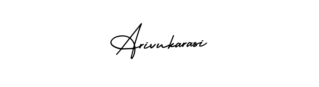 You should practise on your own different ways (AmerikaSignatureDemo-Regular) to write your name (Arivukarasi) in signature. don't let someone else do it for you. Arivukarasi signature style 3 images and pictures png