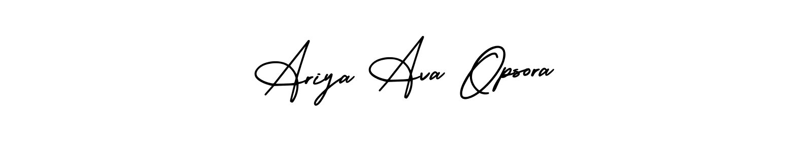 if you are searching for the best signature style for your name Ariya Ava Opsora. so please give up your signature search. here we have designed multiple signature styles  using AmerikaSignatureDemo-Regular. Ariya Ava Opsora signature style 3 images and pictures png