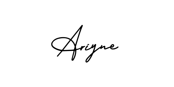 How to make Ariyne name signature. Use AmerikaSignatureDemo-Regular style for creating short signs online. This is the latest handwritten sign. Ariyne signature style 3 images and pictures png