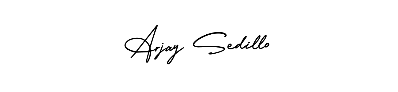 How to make Arjay Sedillo name signature. Use AmerikaSignatureDemo-Regular style for creating short signs online. This is the latest handwritten sign. Arjay Sedillo signature style 3 images and pictures png