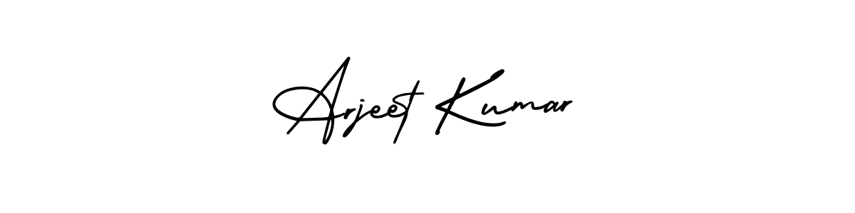 You should practise on your own different ways (AmerikaSignatureDemo-Regular) to write your name (Arjeet Kumar) in signature. don't let someone else do it for you. Arjeet Kumar signature style 3 images and pictures png