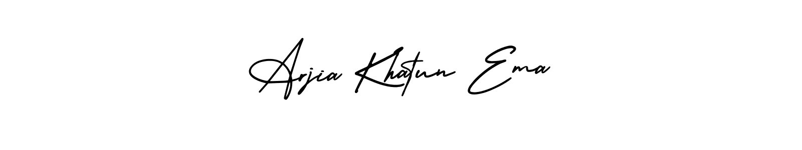 Use a signature maker to create a handwritten signature online. With this signature software, you can design (AmerikaSignatureDemo-Regular) your own signature for name Arjia Khatun Ema. Arjia Khatun Ema signature style 3 images and pictures png
