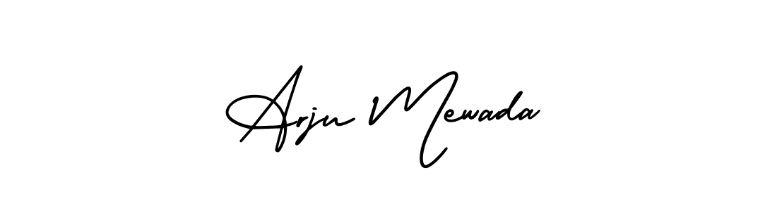 How to Draw Arju Mewada signature style? AmerikaSignatureDemo-Regular is a latest design signature styles for name Arju Mewada. Arju Mewada signature style 3 images and pictures png