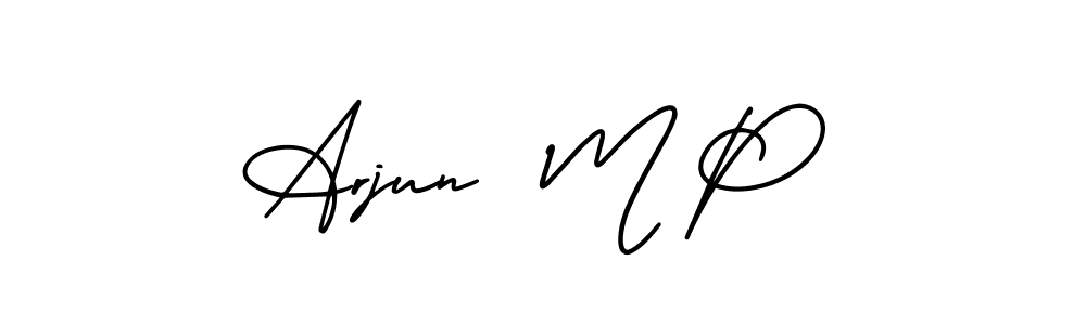 How to make Arjun  M P signature? AmerikaSignatureDemo-Regular is a professional autograph style. Create handwritten signature for Arjun  M P name. Arjun  M P signature style 3 images and pictures png