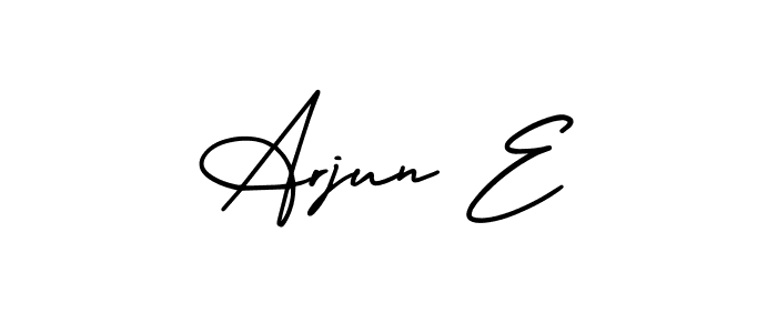 This is the best signature style for the Arjun E name. Also you like these signature font (AmerikaSignatureDemo-Regular). Mix name signature. Arjun E signature style 3 images and pictures png