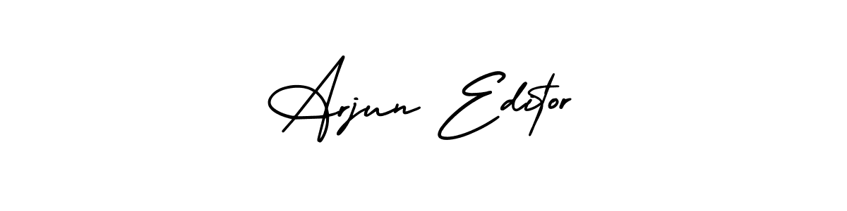 This is the best signature style for the Arjun Editor name. Also you like these signature font (AmerikaSignatureDemo-Regular). Mix name signature. Arjun Editor signature style 3 images and pictures png