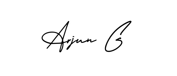 How to make Arjun G name signature. Use AmerikaSignatureDemo-Regular style for creating short signs online. This is the latest handwritten sign. Arjun G signature style 3 images and pictures png