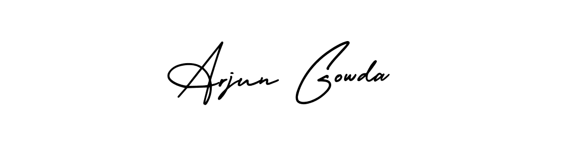 How to Draw Arjun Gowda signature style? AmerikaSignatureDemo-Regular is a latest design signature styles for name Arjun Gowda. Arjun Gowda signature style 3 images and pictures png