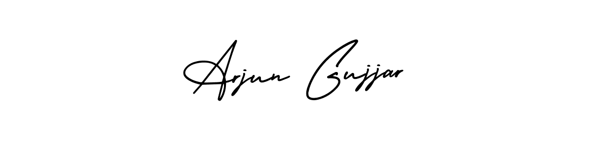 You should practise on your own different ways (AmerikaSignatureDemo-Regular) to write your name (Arjun Gujjar) in signature. don't let someone else do it for you. Arjun Gujjar signature style 3 images and pictures png