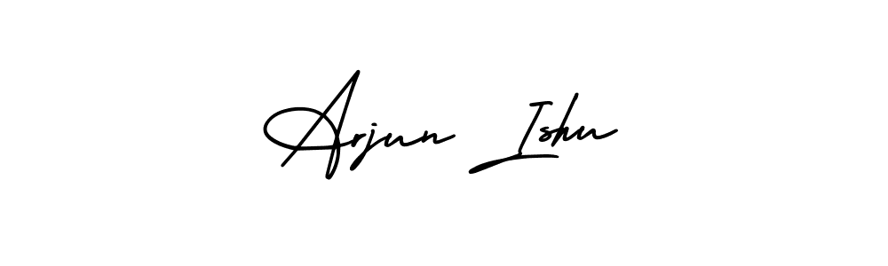 This is the best signature style for the Arjun Ishu name. Also you like these signature font (AmerikaSignatureDemo-Regular). Mix name signature. Arjun Ishu signature style 3 images and pictures png