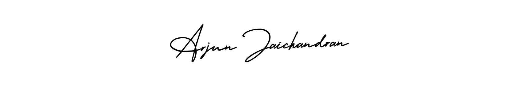 You should practise on your own different ways (AmerikaSignatureDemo-Regular) to write your name (Arjun Jaichandran) in signature. don't let someone else do it for you. Arjun Jaichandran signature style 3 images and pictures png