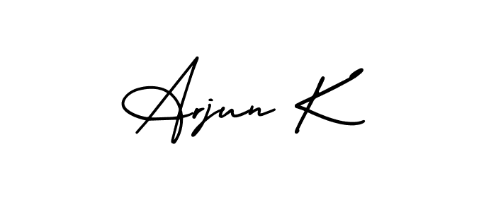 It looks lik you need a new signature style for name Arjun K. Design unique handwritten (AmerikaSignatureDemo-Regular) signature with our free signature maker in just a few clicks. Arjun K signature style 3 images and pictures png