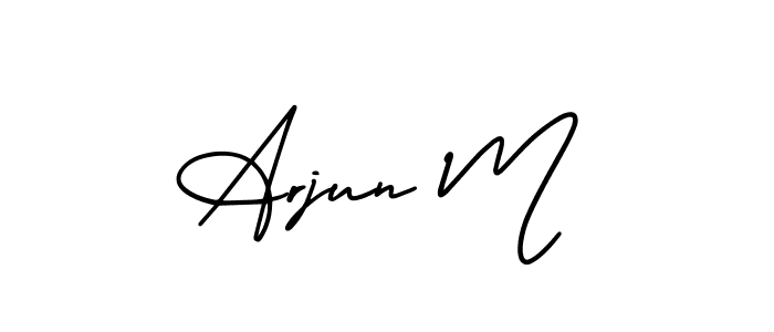 How to make Arjun M name signature. Use AmerikaSignatureDemo-Regular style for creating short signs online. This is the latest handwritten sign. Arjun M signature style 3 images and pictures png