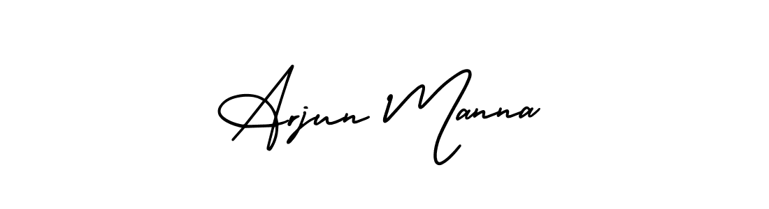 You should practise on your own different ways (AmerikaSignatureDemo-Regular) to write your name (Arjun Manna) in signature. don't let someone else do it for you. Arjun Manna signature style 3 images and pictures png