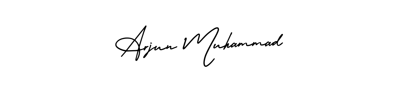 You should practise on your own different ways (AmerikaSignatureDemo-Regular) to write your name (Arjun Muhammad) in signature. don't let someone else do it for you. Arjun Muhammad signature style 3 images and pictures png