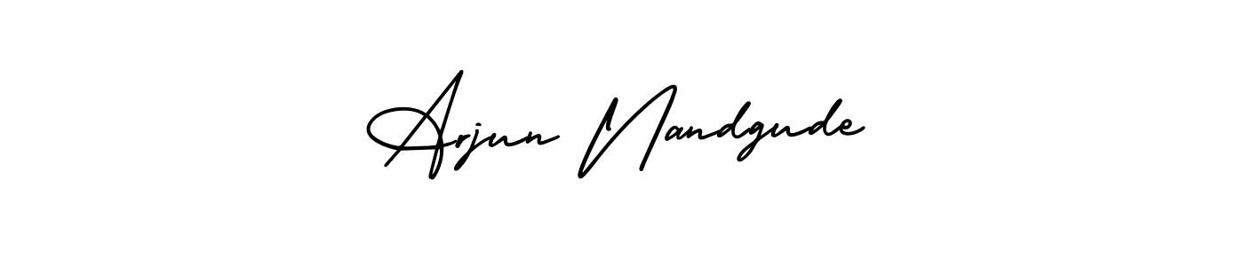 How to make Arjun Nandgude name signature. Use AmerikaSignatureDemo-Regular style for creating short signs online. This is the latest handwritten sign. Arjun Nandgude signature style 3 images and pictures png